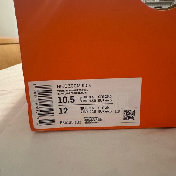 Nike Zoom Rotational SD4 'White Hyper Pink' women's size 12  nwt/box & dustbag - Picture 11 of 14
